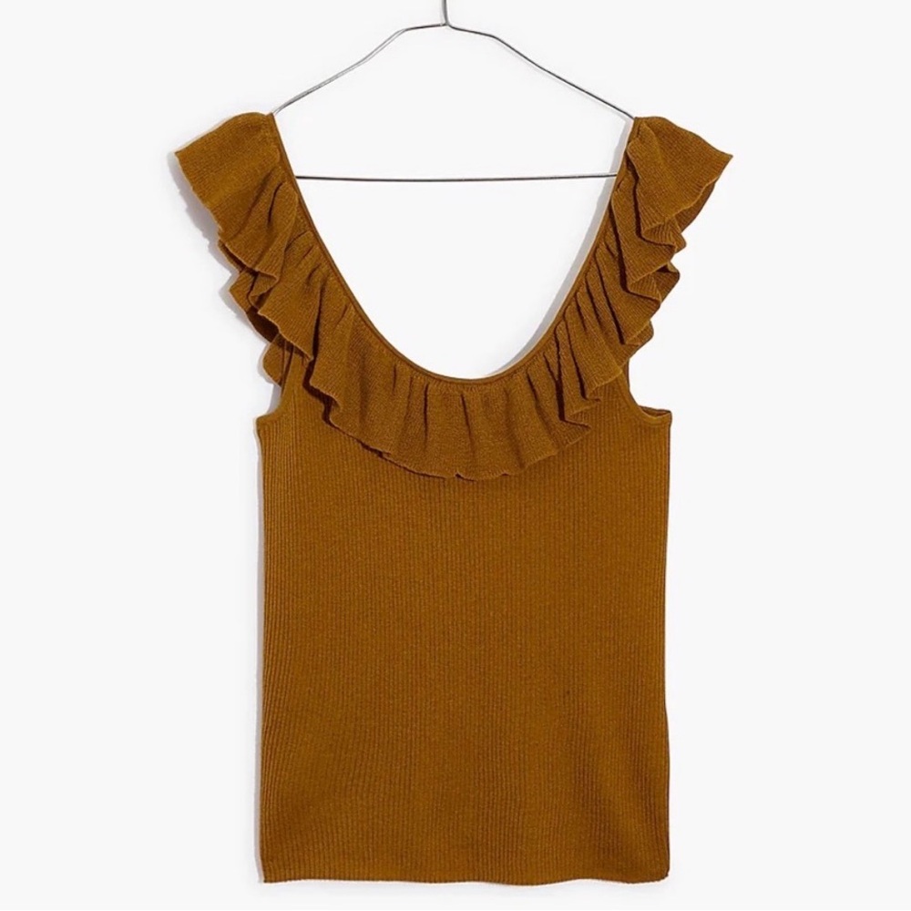Madewell Wakeford Ruffle Sweater Tank Small C27-014